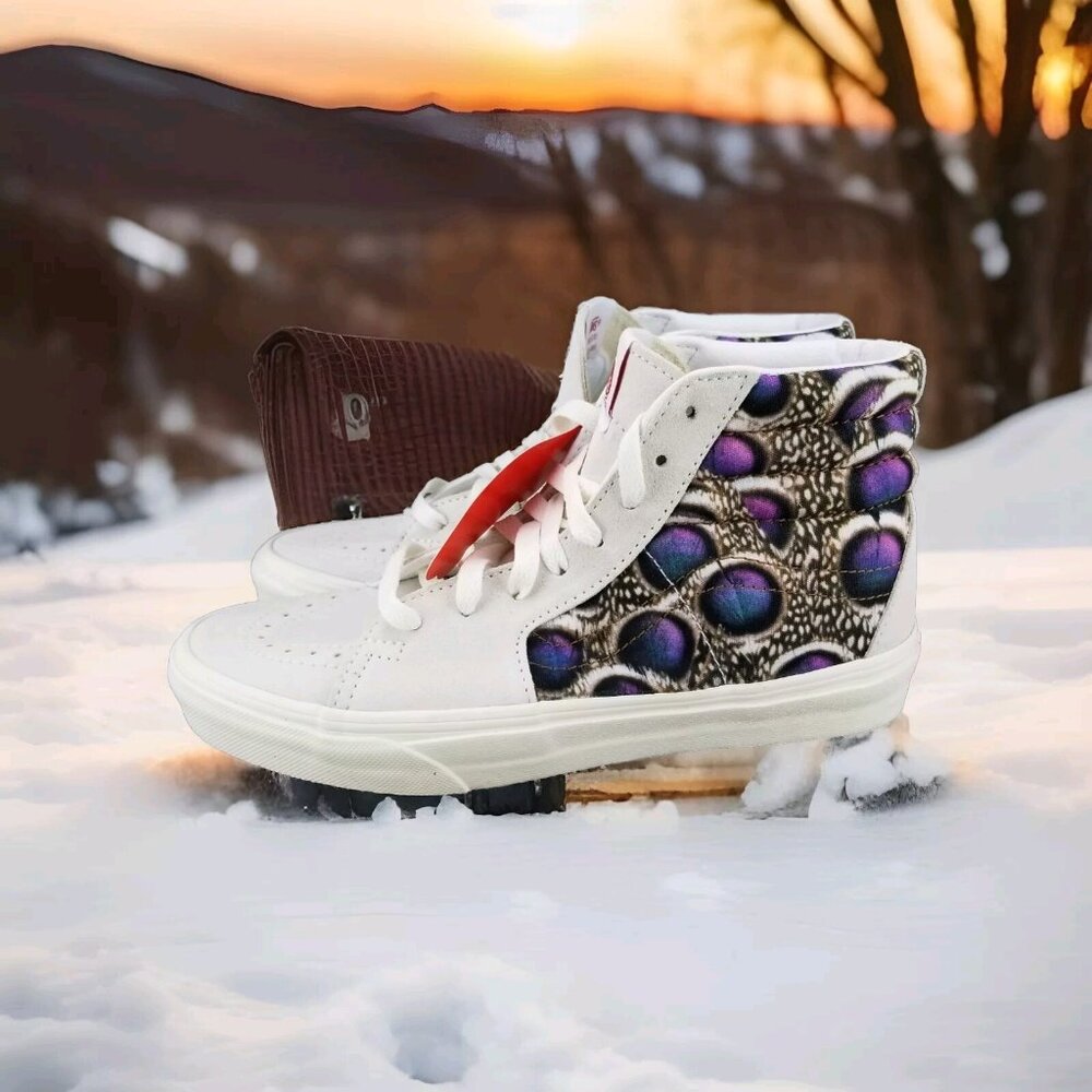 ✅ Womens 7.5 VANS Sneakers SK8-Hi National Geographic White/Animal Print Shoes